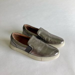 Frye Silver Genuine Leather Low Top Sneakers size 7